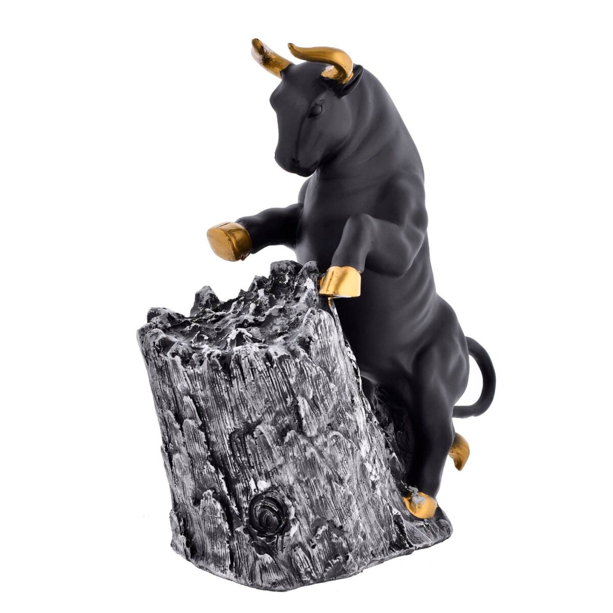 Antique Geometric Statue Bull Sculpture - Image 4