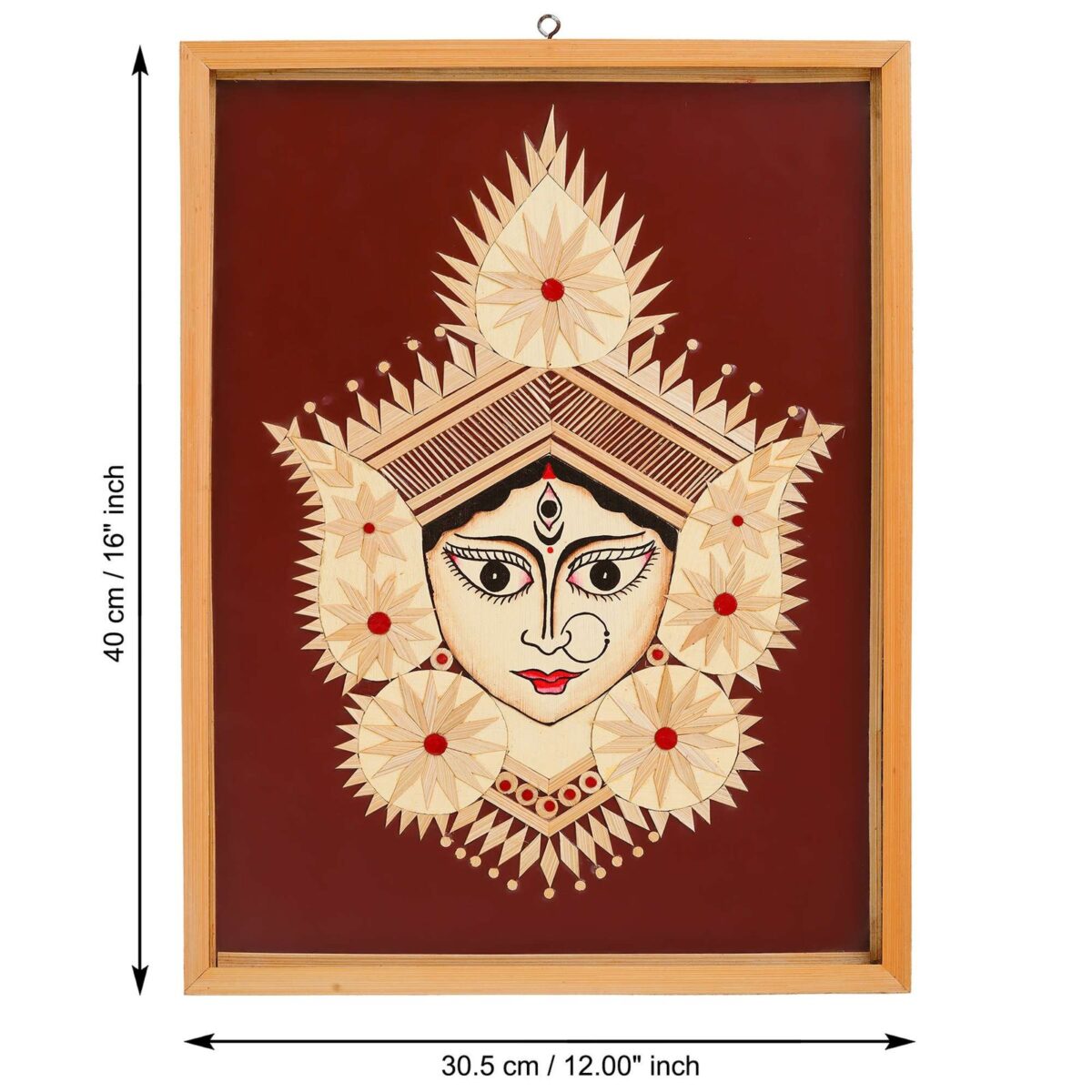 Bamboo Hand Crafted Framed Wall Hangings Of Durga Ji For Home D?cor | Bamboo Framed Art For Wall D?cor - Image 3