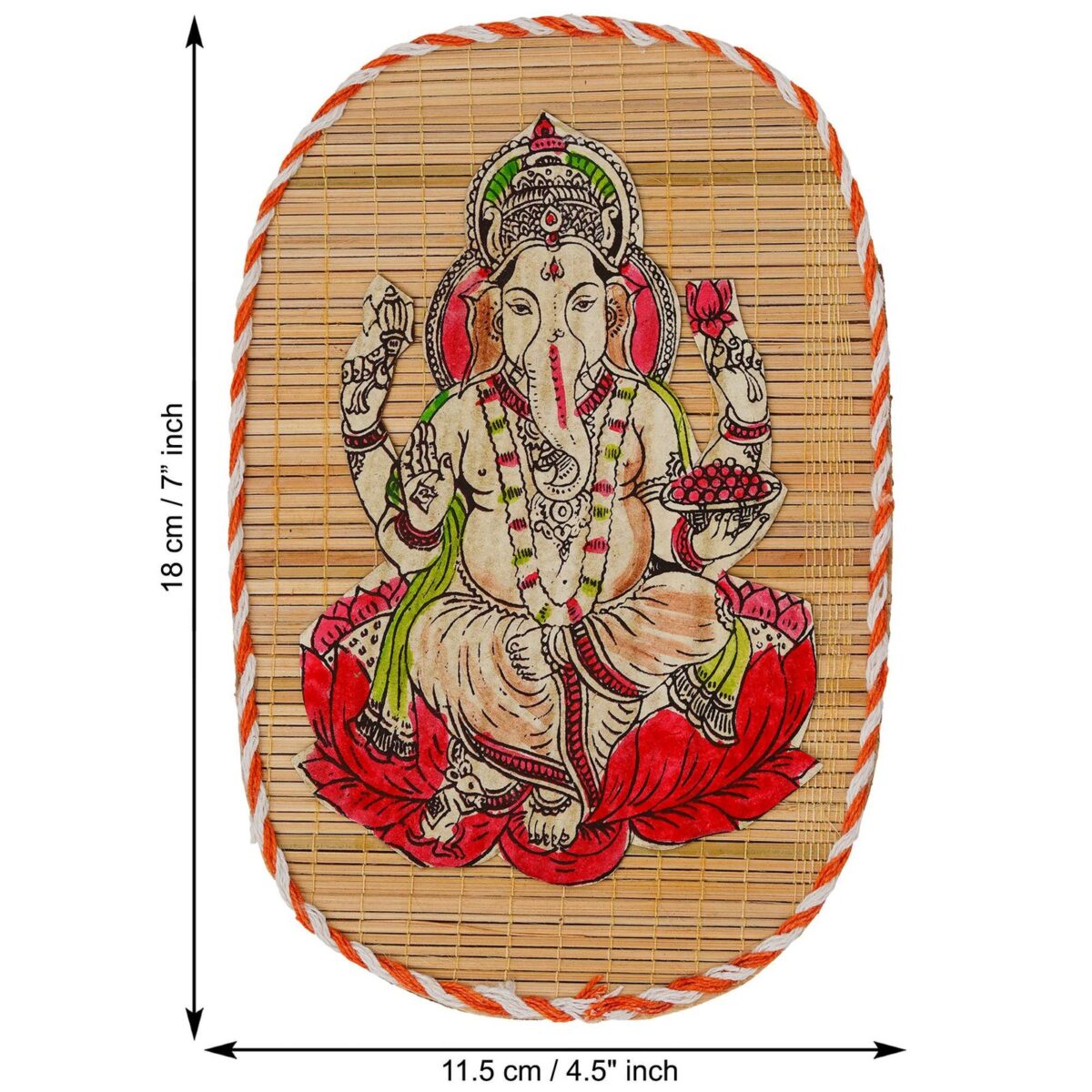 Bamboo Hand Crafted Wall Hangings Of The Trio Of  Ganesh Ji, Laxmi Ji And Sarwasti Ji Painting For Home D?cor - Image 3